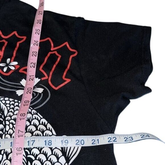 Koi Fish Graphic Tee X-Large By Brisco Brands Black White & Red Short Sleeve Cot - Picture 4 of 4